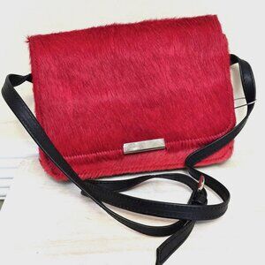 Gail Labelle pony hair purse, vintage red purse